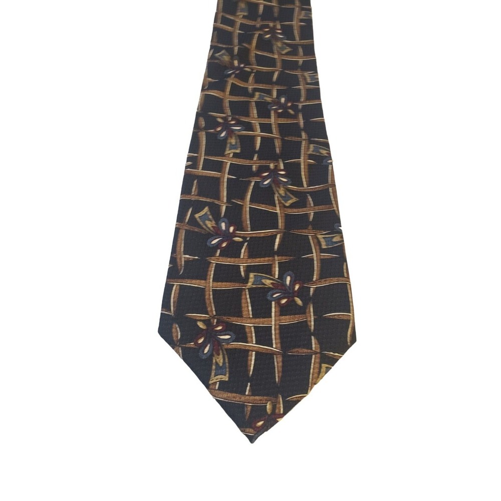 Enro Neck Tie Men Blue Brown Graphic Art Silk Cool Dress Suit Casual High End